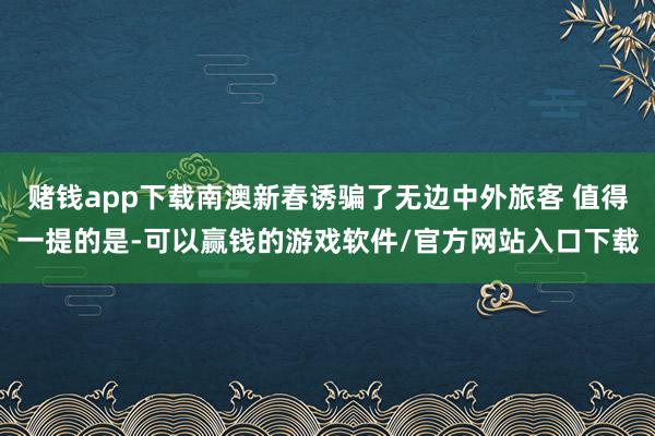 赌钱app下载南澳新春诱骗了无边中外旅客 值得一提的是-可以赢钱的游戏软件/官方网站入口下载