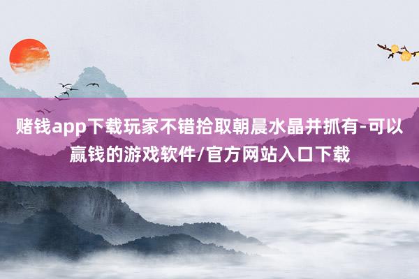 赌钱app下载玩家不错拾取朝晨水晶并抓有-可以赢钱的游戏软件/官方网站入口下载