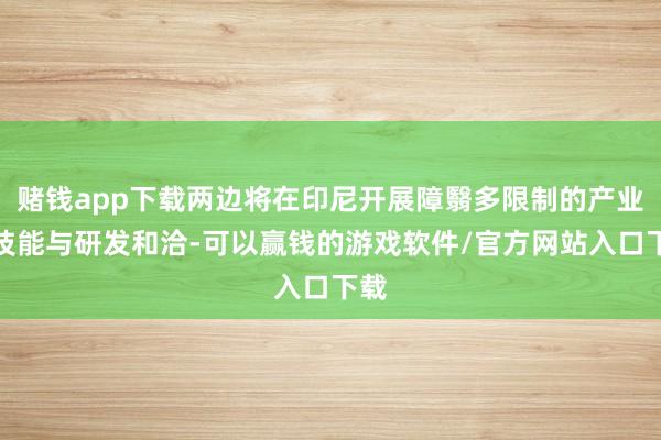 赌钱app下载两边将在印尼开展障翳多限制的产业、技能与研发和洽-可以赢钱的游戏软件/官方网站入口下载