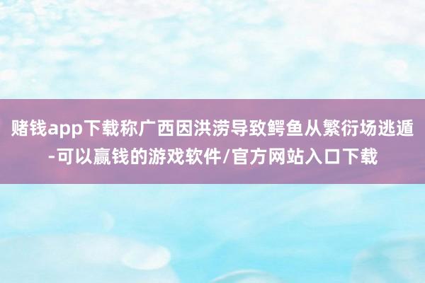 赌钱app下载称广西因洪涝导致鳄鱼从繁衍场逃遁-可以赢钱的游戏软件/官方网站入口下载